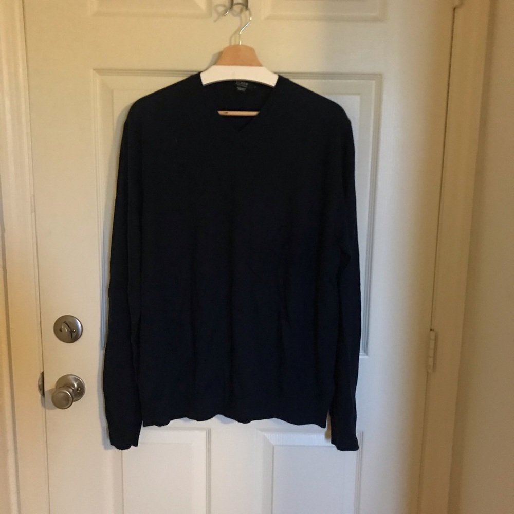 J. Crew Italian Cashmere Navy Blue V-neck Sweater